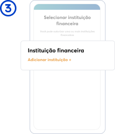 Imagem do aplicativo FGTS com a opcao 'Adicionar instituicao financeira' em destaque.