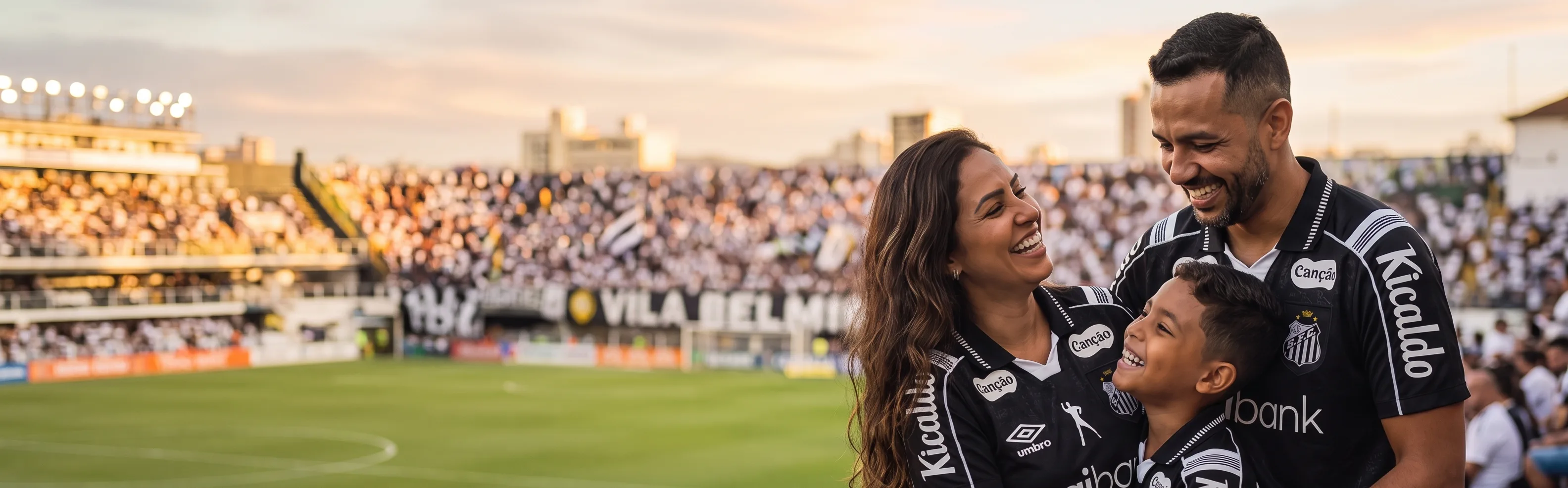 Família torcendo para o Santos
