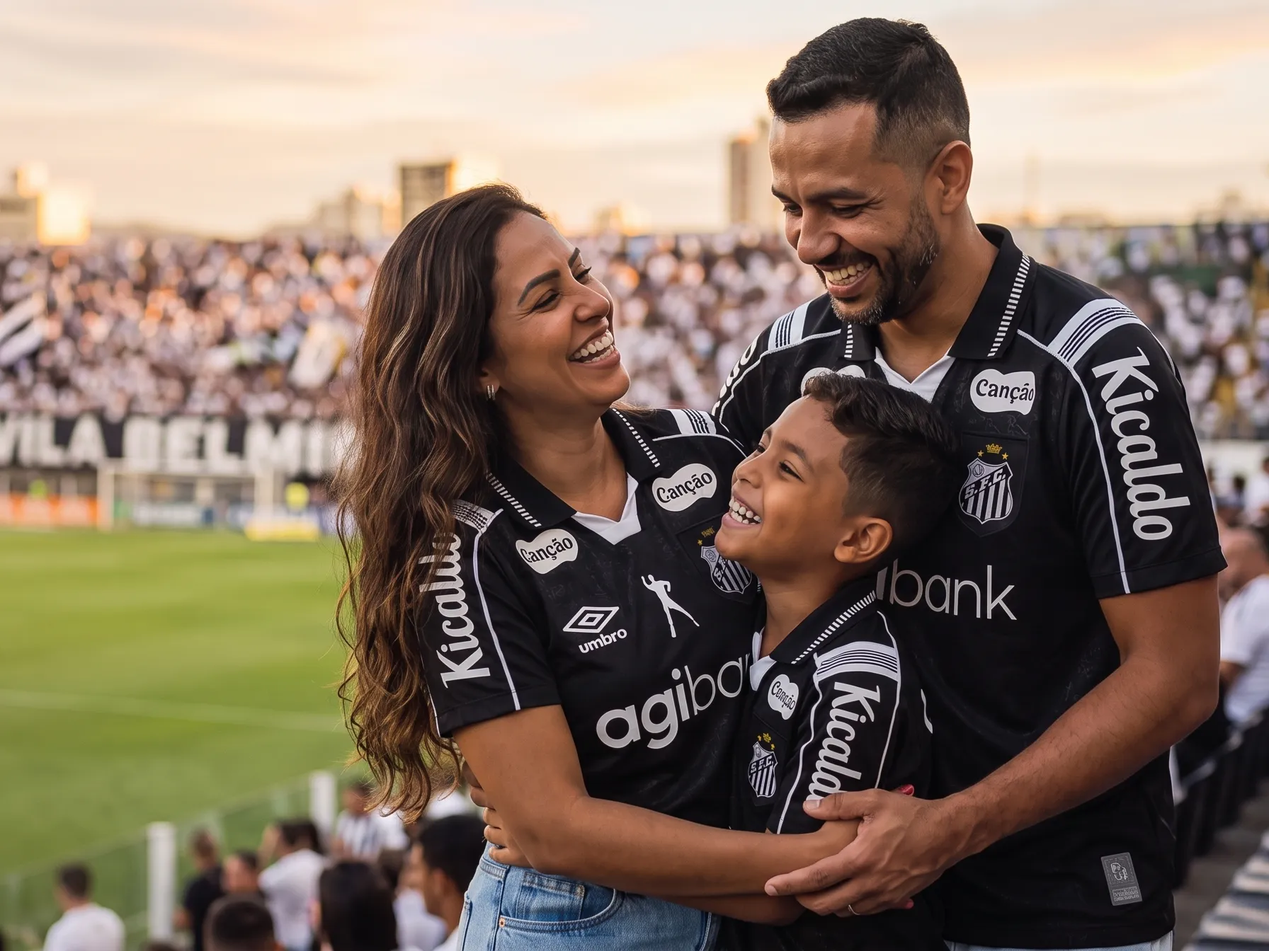 Família torcendo para o Santos
